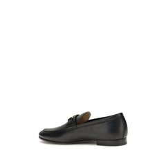 Valentino Garavani Black Calf Leather Bos Taurus Slip-On Loafers