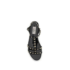 Valentino Garavani Black Rubber Flat Sandals