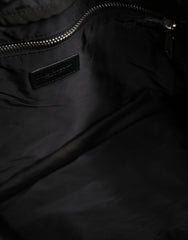 Dolce & Gabbana Black White Striped Polyester Drawstring Backpack Men Bag