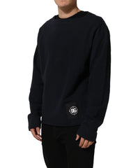 Dolce & Gabbana Dark Blue Logo Cotton Sweatshirt Sweater