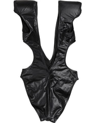 Dolce & Gabbana Black Deep V-Neck Cutout One Piece Swimwear