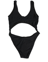 Dolce & Gabbana Black Cutout Logo One Piece Swimsuit Swimwear