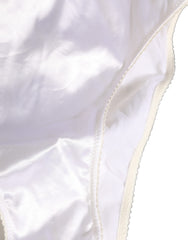 Dolce & Gabbana White Satin High-Waist Brief Logo Women Underwear