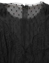 Dolce & Gabbana Black Lace Trim Sleeveless A-line Mini Dress