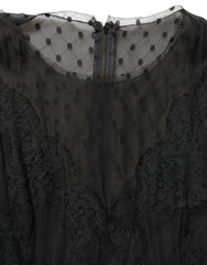 Dolce & Gabbana Black Lace Trim Sleeveless A-line Mini Dress