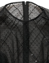 Dolce & Gabbana Black Mesh Lace Long Sleeved Maxi Gown Dress