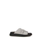 Alexander McQueen Gray Calf Leather Bos Taurus Platform Sandals