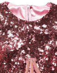 Dolce & Gabbana Pink Long Sequined Corset Detailing Gown Dress