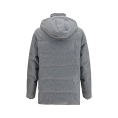 Brunello Cucinelli Gray Cashmere Full-Length Jacket