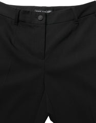 Dolce & Gabbana Black HighWaist Straight Dress Trouser Pants