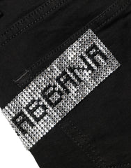 Dolce & Gabbana Black Grace Rhinestone HighWaist Denim Jeans
