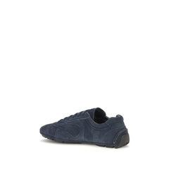 Prada Blue Calf Leather Bos Taurus Athletic Sneakers