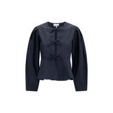 Ganni Black Cotton Blouse