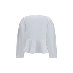 Ganni White Cotton Blouse