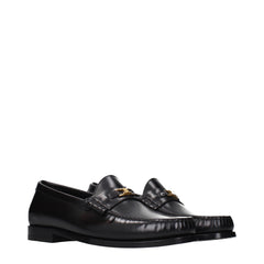 Celine Black Leather Slip-On Loafers