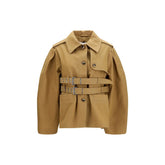 Ganni Beige Cotton Full-Length Jacket