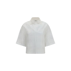 Brunello Cucinelli White Cotton Polo Shirt