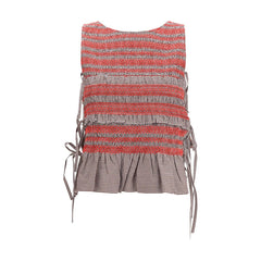Ganni Brown Cotton Sleeveles T-Shirt