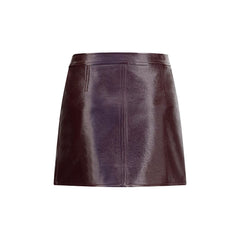 Courrèges Bordeaux Cotton Mini Skirt