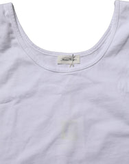 American Vintage White Cotton Round Neck Sleeveless Tank Top