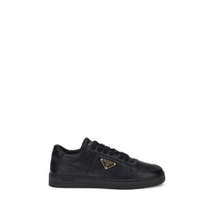 Prada Black Calf Leather Bos Taurus Low Top Sneakers