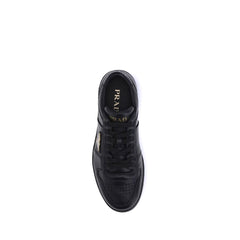 Prada Black Calf Leather Bos Taurus Low Top Sneakers