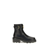 Valentino Garavani Black Calf Leather Bos Taurus Ankle Boots
