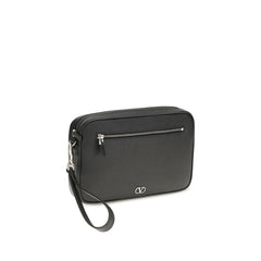 Valentino Garavani Black Calf Leather Bos Taurus Handbag