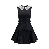 Self-Portrait Black Polyester Casual Dress