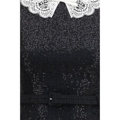 Self-Portrait Black Polyester Casual Dress