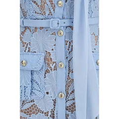 Self-Portrait Blue Polyester Casual Dress