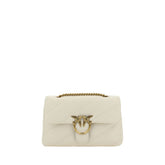 PINKO White Calf Leather Bos Taurus Shoulder Bag