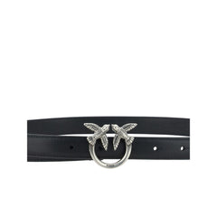 PINKO Black Calf Leather Bos Taurus Regular Belt