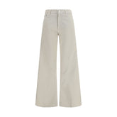Haikure White Cotton Relaxed Fit Jeans