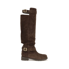 Jimmy Choo Brown Calf Leather Bos Taurus Over The Knee