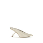 Ferragamo Beige Calf Leather Bos Taurus Mules