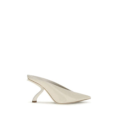 Ferragamo Beige Calf Leather Bos Taurus Mules