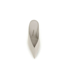 Ferragamo Beige Calf Leather Bos Taurus Mules