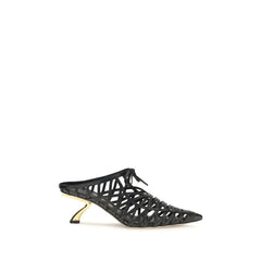 Ferragamo Black Calf Leather Bos Taurus Mules