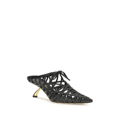 Ferragamo Black Calf Leather Bos Taurus Mules