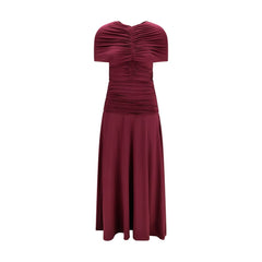 Self-Portrait Bordeaux Viscose Casual Dress