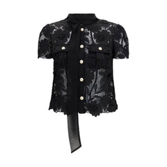 Self-Portrait Black Polyester Blouse