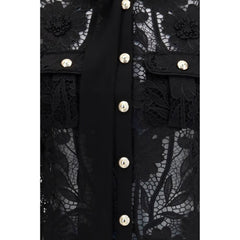 Self-Portrait Black Polyester Blouse