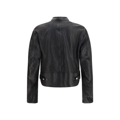 Gucci Black Buffalo Leather Bomber