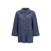 Gucci Blue Cotton Full-Length Jacket