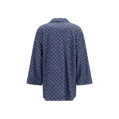 Gucci Blue Cotton Full-Length Jacket