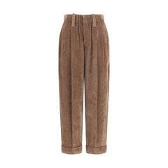Brunello Cucinelli Brown Viscose Casual Pants