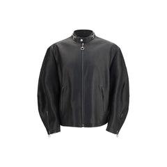 Gucci Black Calf Leather Bos Taurus Biker Jacket