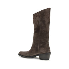 Khaite Brown Leather Ankle Boots