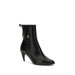 Alexander McQueen Black Calf Leather Bos Taurus Lace-Up Boots